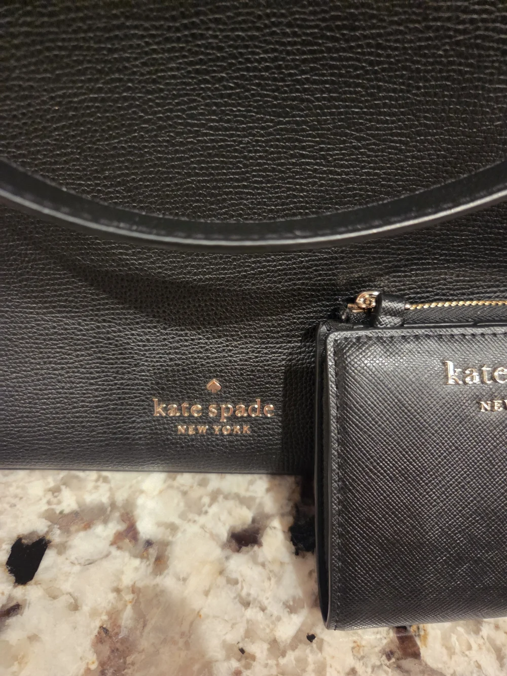 kate spade Black Saffiano Leather Crossbody Bag with Matching Wallet